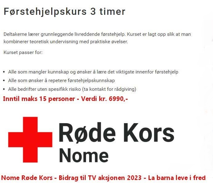 Førstehjelpskurs fra Nome Røde Kors